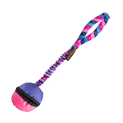 Tug-e-nuff Power Clam Bungee Dummy med godisdispenser Pink & Lila